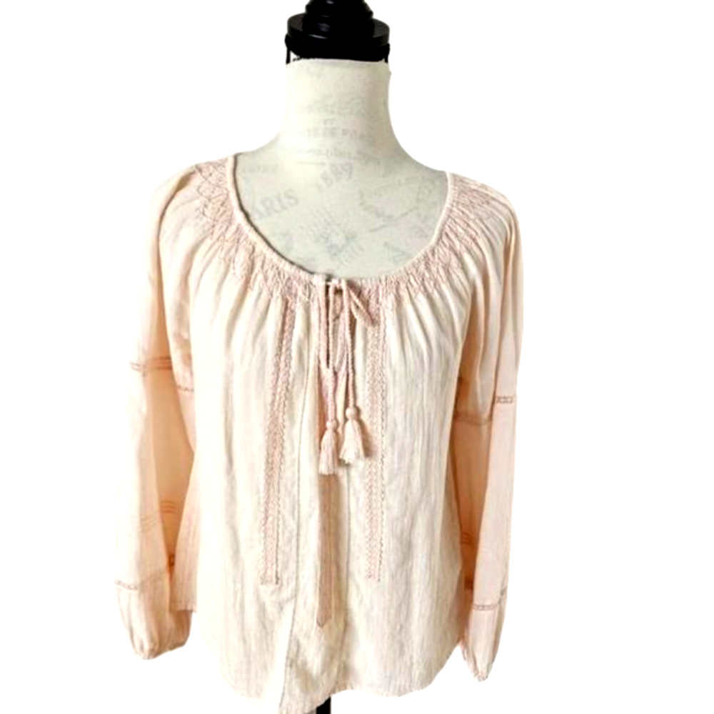 🌼Abercrombie fitch bohemian pink cotton blouse size small 🌼